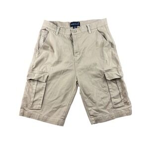 WICKED STITCH Cargo Twill Shorts Men 32 Tan Timber Relaxed Flat Front Utility
